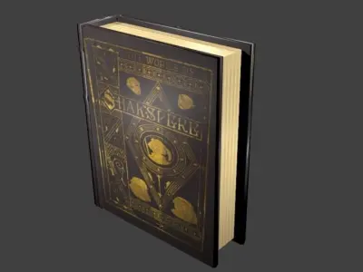 Book Collection gold Low-poly 3D model