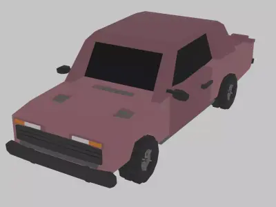Low Poly V8 Sedan Coupe Prop Low-poly 3D model