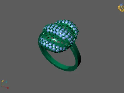 STL 3DM Women Ring Womens Ring Diamonds With Stone Model 3D print model