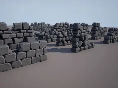 Stylized Walls Vol 1 For Unreal  Low-poly 3D model