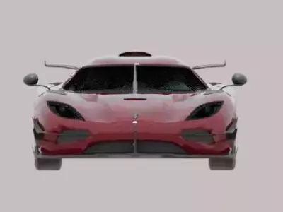 High Performance Red Sports Car  Realistic 3D Model 3D model