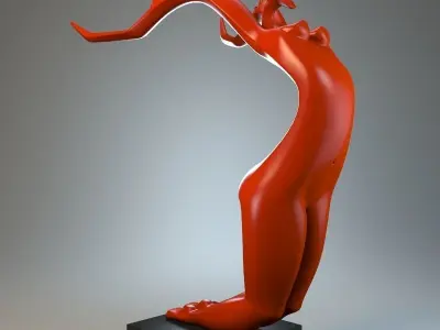Sculpture Female Praying Mantis 3D model