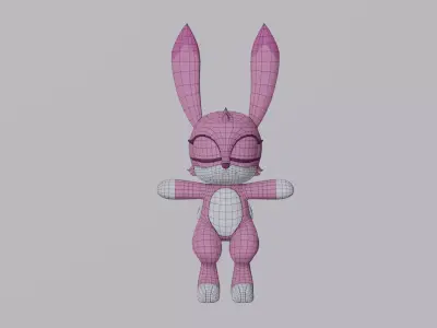Pink Bunny Sega Low-poly 3D model