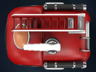 Cartoon Fire Truck Low-poly 3D model