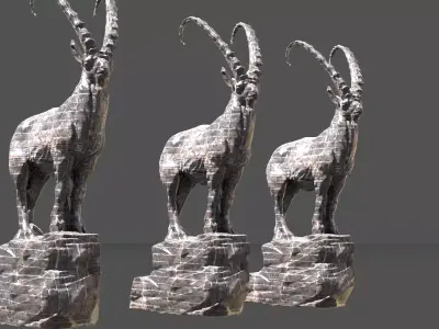 Dark Goat Sculpture 3D model