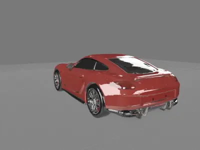 Red Porche Lookalike sports car 3d model Low-poly 3D model