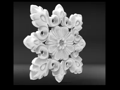 Rosette bas relief 3D print model 3D print model