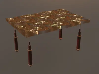 Geometric Pattern Luxury Golden Table for Decorative Spaces Low-poly 3D model