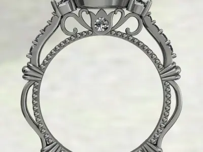 Fantasy luxury engagement ring 3D print model