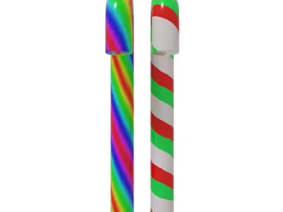 Candy Cane Low-poly 3D model