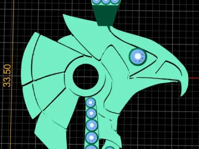 EAGLE FACE DIAMOND PENDANT 3D PRINTABLE MODEL  3D print model