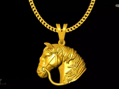 Horse pendant charms - one inch pendant 3D print model