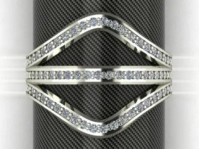 Luxury engagement female ring 3D print model