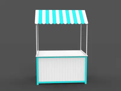 Wooden Food Stand 3D model