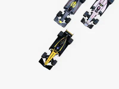 Formula 2017 cars pack 4 Low-poly 3D model