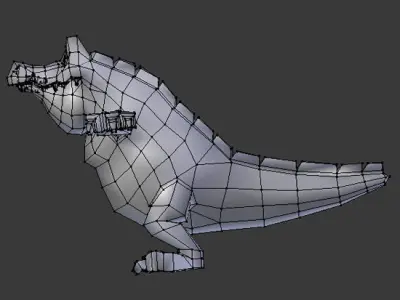 Crock cartoon  Low-poly 3D model