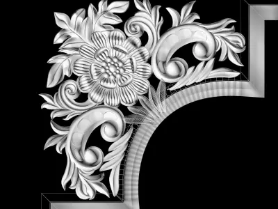 3D model stl wall molding plinth cutout decor for CNC router 3D print model