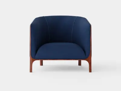 Ryder armchair indigo Low-poly 3D model