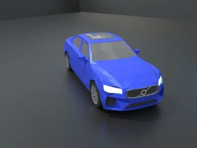 Volvo s60 2019 lowpoly 3D model Low-poly 3D model