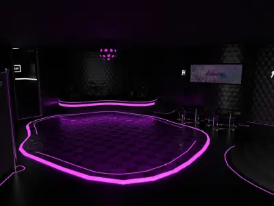 Night Club Complete - Interior Exterior Environment Design Low-poly 3D model