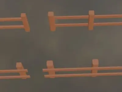 Fence Sample low poly Free Game ready Free low-poly 3D model