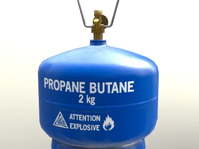 Gas Cylinder 2kg Blue Low-poly 3D model