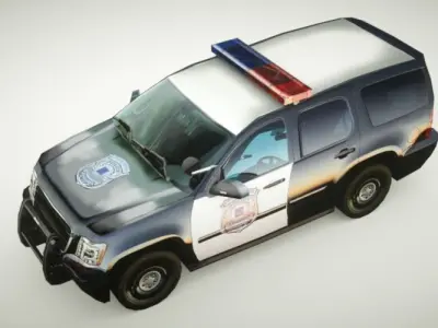 Generic Police SUV v6 Low-poly 3D model