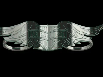 Harley Davidson Wings Ring  3D print model