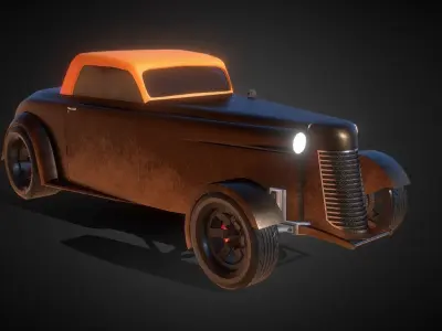 Moskvich a Russian Hot Rod Car Low-poly 3D model