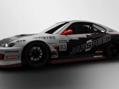 Nissan Silvia s15 Low-poly 3D model