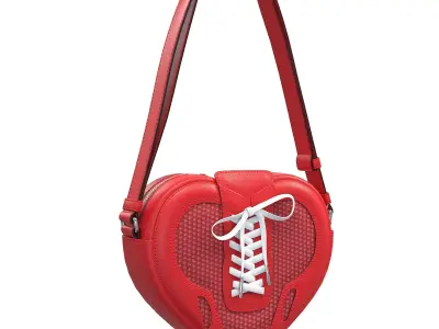 Strapped Heart Bag Low-poly 3D model