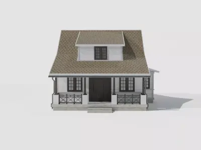 Game Ready model of an American House Low-poly 3D model