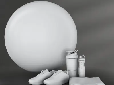 Fitness set dynapro gym ball 3D model