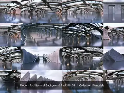 Modern Architectural Background Pack III - 3 in 1 Collection by Generic3D