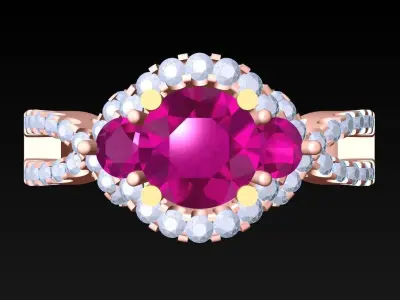 Diamond Ring - Womens Rings - N3350 3D print model