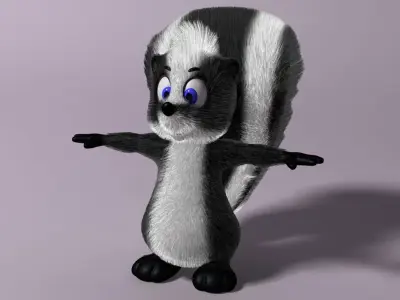 Cartoon Skunk Rigged Low-poly 3D model