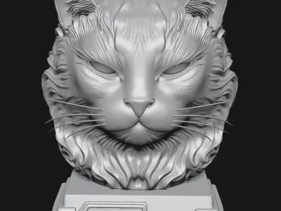 Cat sculpture 3D print model