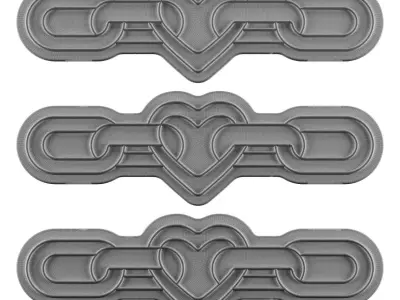 Heart In Chains Neon Sign 3D model
