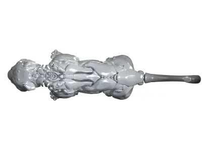 Robot Panther sci fi Low-poly 3D model