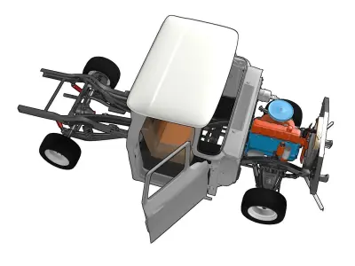 APACHE 1961 frame and cabin and engine 3D model