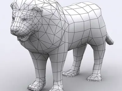 3DRT - Lion Low-poly 3D model