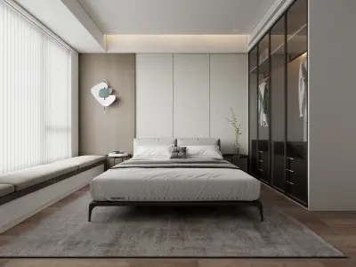 A Luxurious 3D Model of a Contemporary Living Space with CAD 3D model