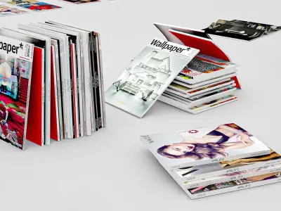 Magazines Set Collection 4K PBR for realistic interiors Low-poly 3D model