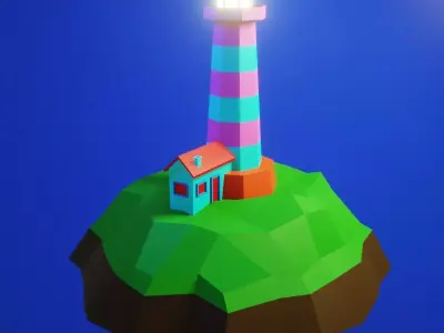 Lighthouse LOWPOLY Free Free low-poly 3D model