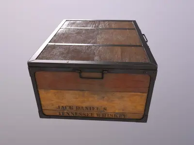 Realistic Jack Daniels Box Low-poly 3D model