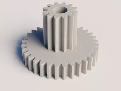 Double gear 12 - 32 teeth 3D print model