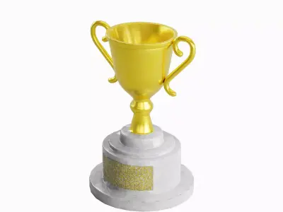 Trophy Gold Award 06 Low-poly 3D model