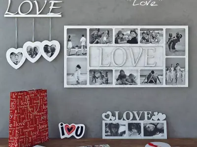 decorative set Love 3D model