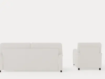 Howard Classic Sofa Group 3 5 Seater Armchair Footstool Low-poly 3D model