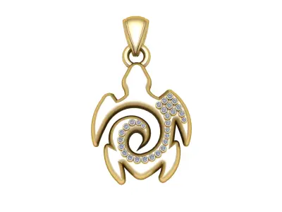 TURTLE ANIMAL PENDANT 3D PRINTABLE MODEL  3D print model